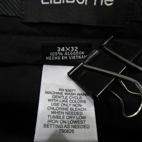 NEW Claiborne Black Dress Pants Size 34 x 32 - Picture 6 of 6